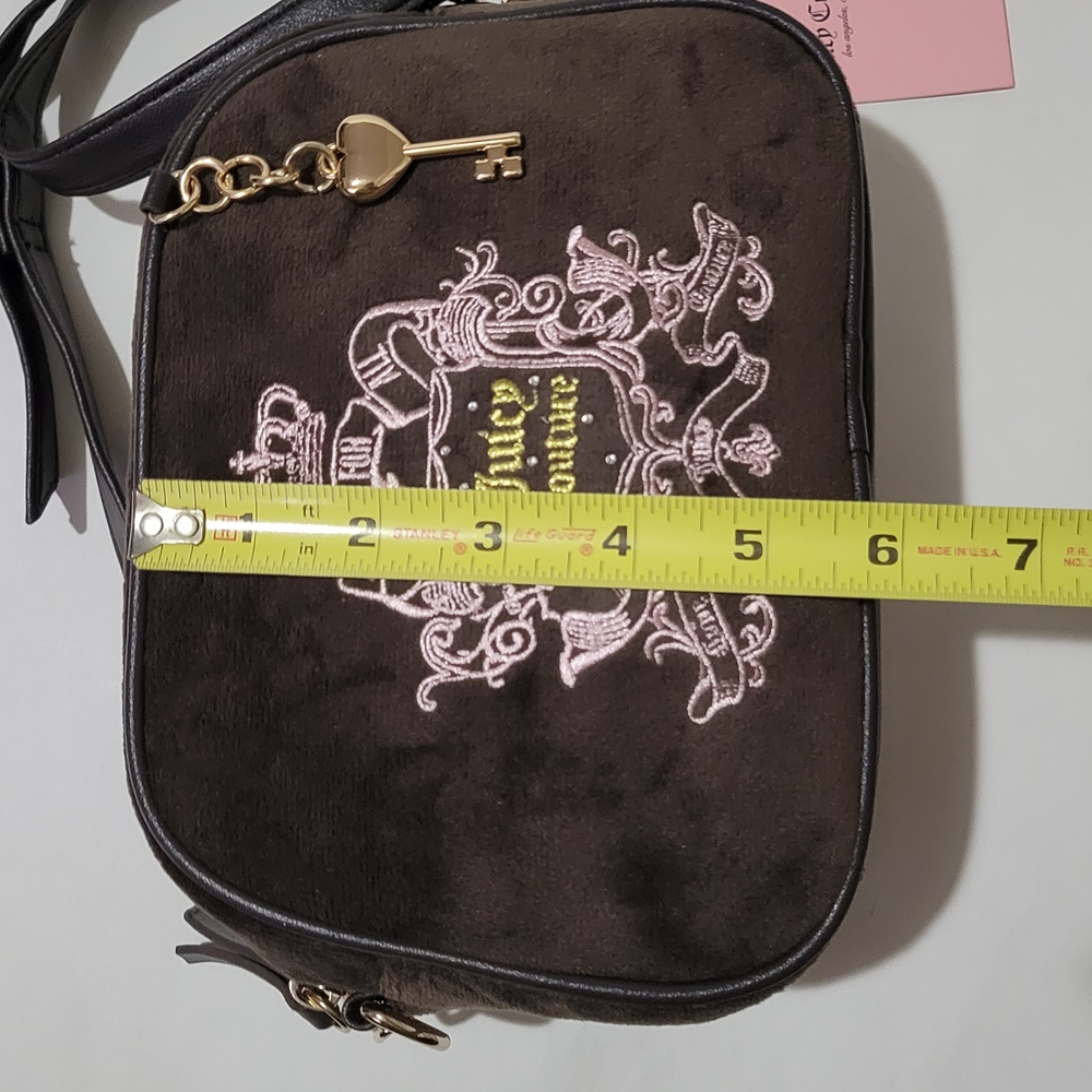 Juicy Couture Dark Brown Crossbody Bag with Gold Key Charm - Picture 11 of 13